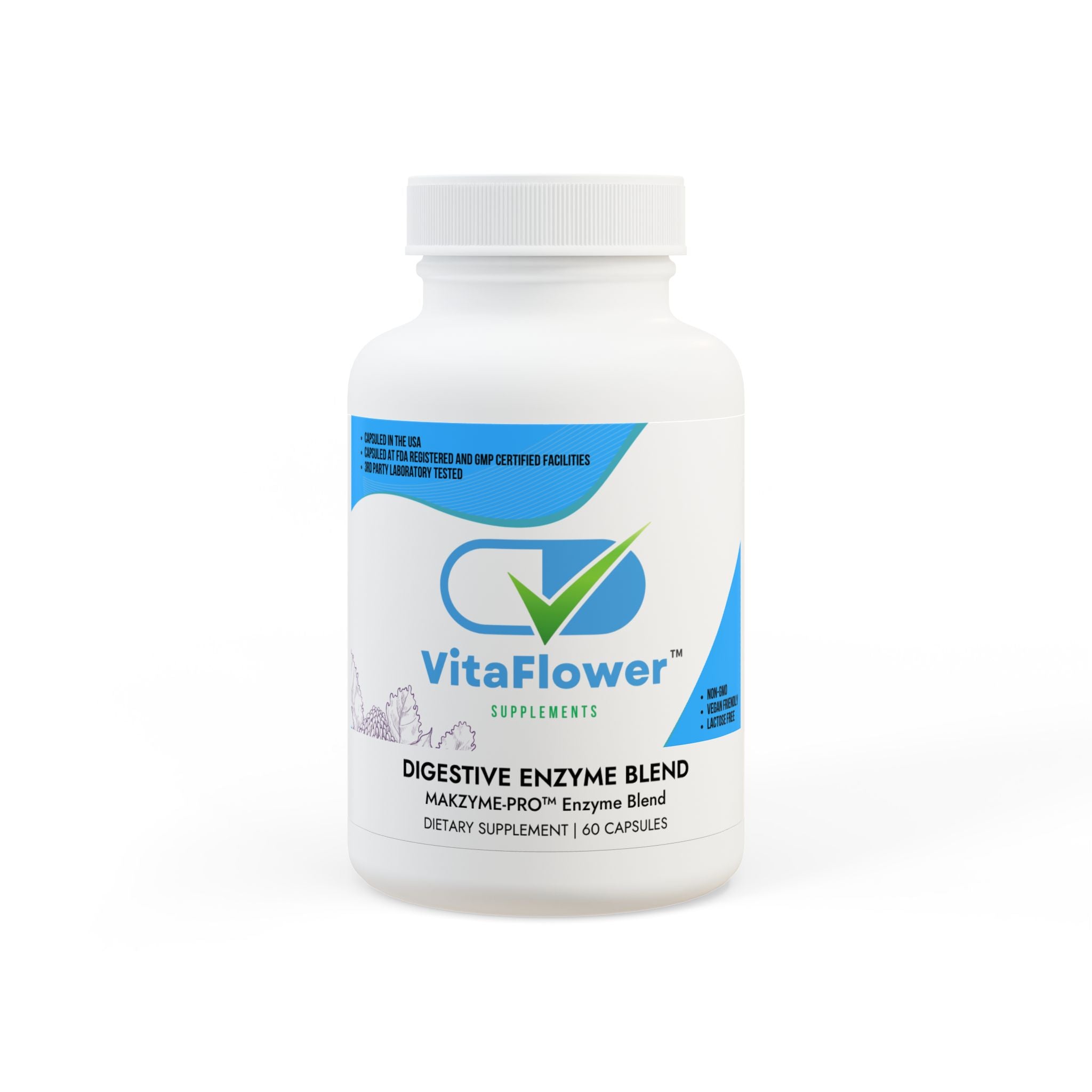 VitaFlower Digestive Enzyme Blend (60 Capsules)