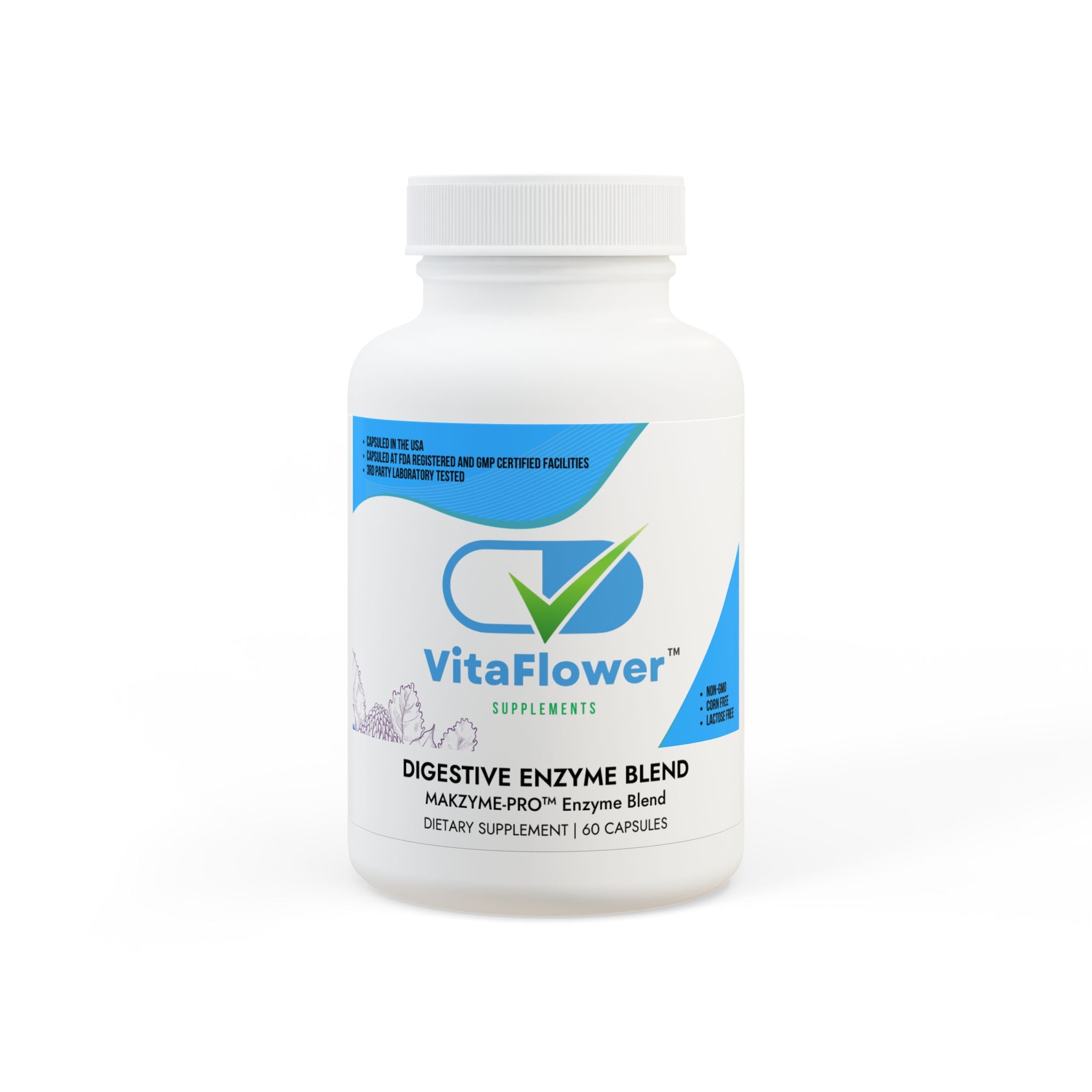 VitaFlower Digestive Enzyme Blend (60 Capsules)